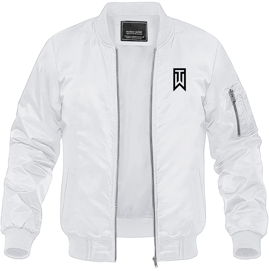 Men's Tiger Woods Lightweight Bomber Jacket Windbreaker Softshell Varsity Jacket