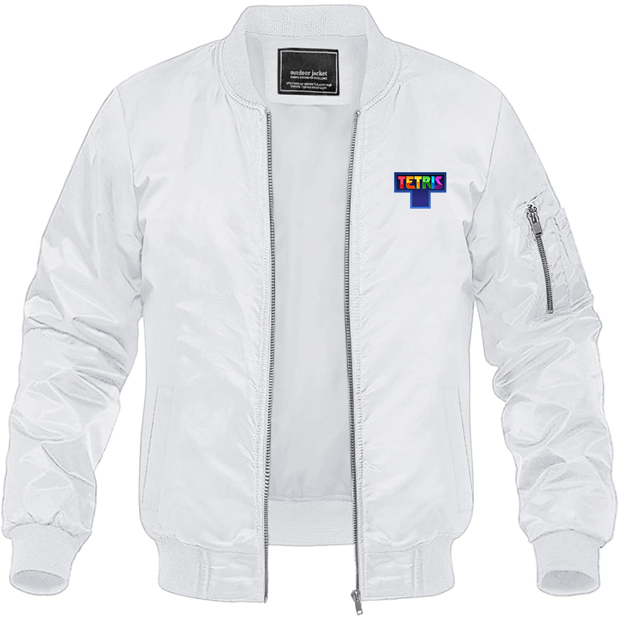Men's Tetris Lightweight Bomber Jacket Windbreaker Softshell Varsity Jacket