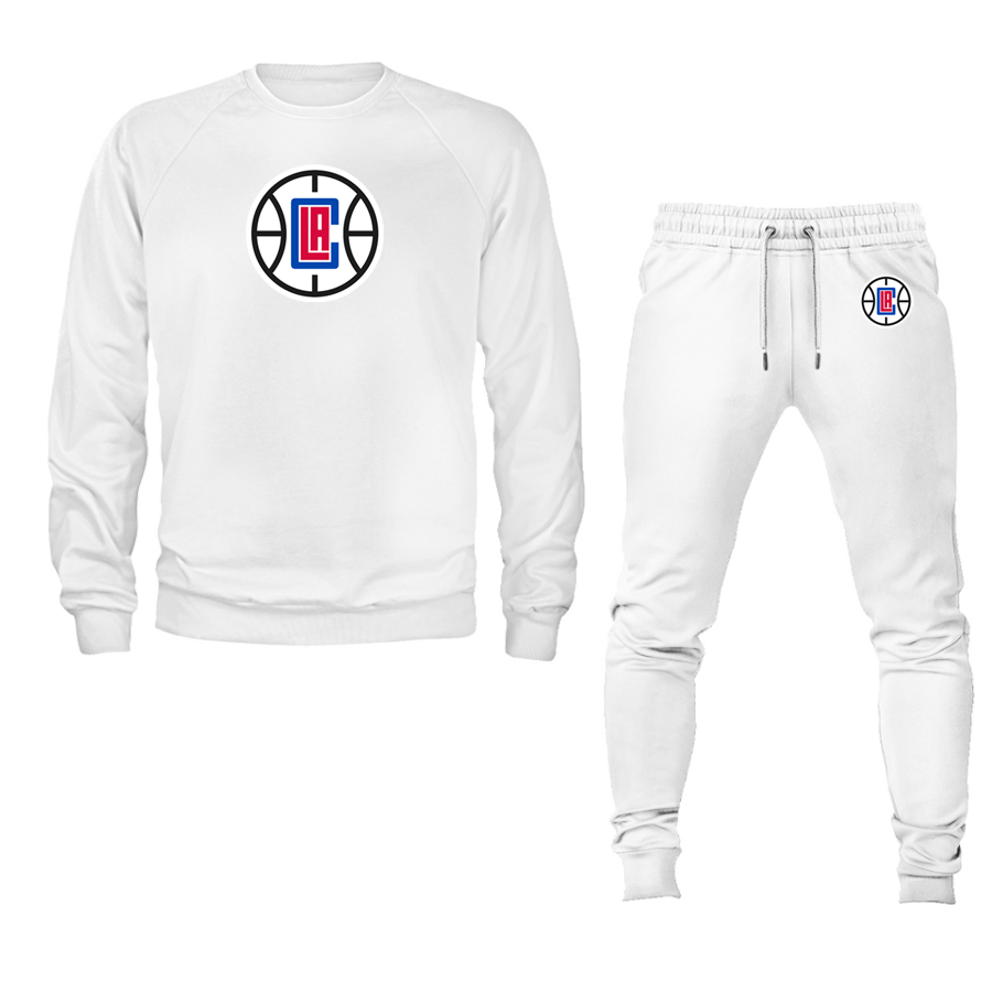 Unisex LA Clippers Crewneck Sweatshirt Joggers Suit