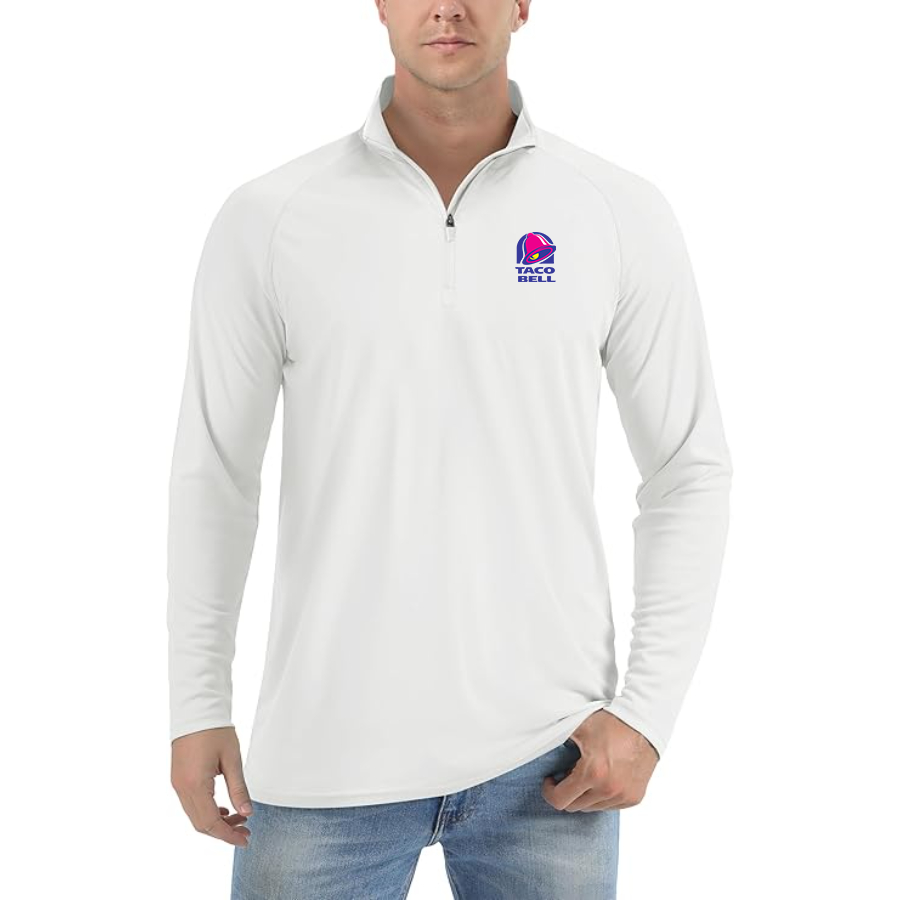 Men's Taco Bell Lightweight Quarter-Zip Athletic Shirt Long Sleeve Performance Wear
