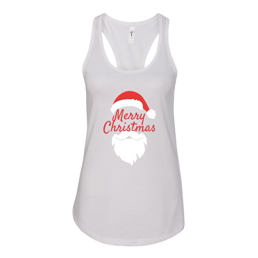 Women's Merry Christmas Santa Claus Racerback Tank Top