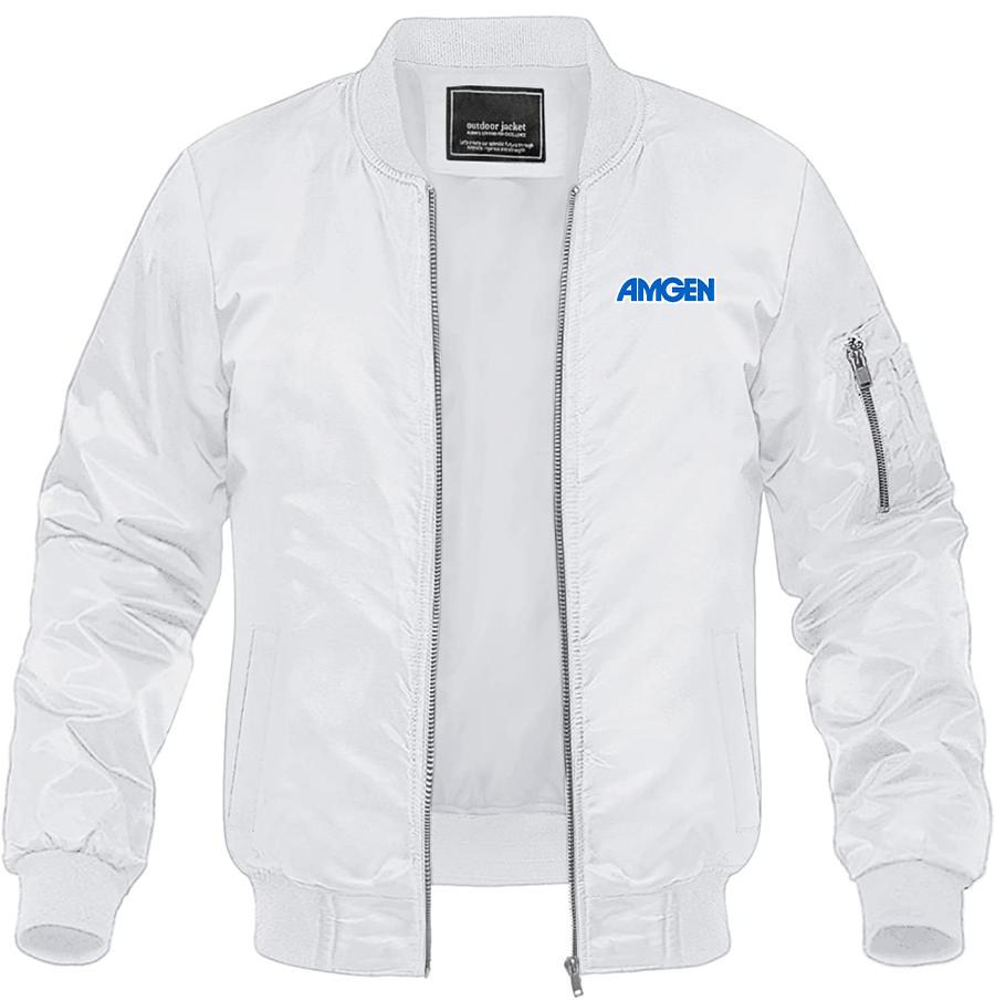 Men's Amgen Lightweight Bomber Jacket Windbreaker Softshell Varsity Jacket