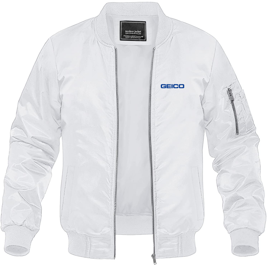 Men's Geico Lightweight Bomber Jacket Windbreaker Softshell Varsity Jacket