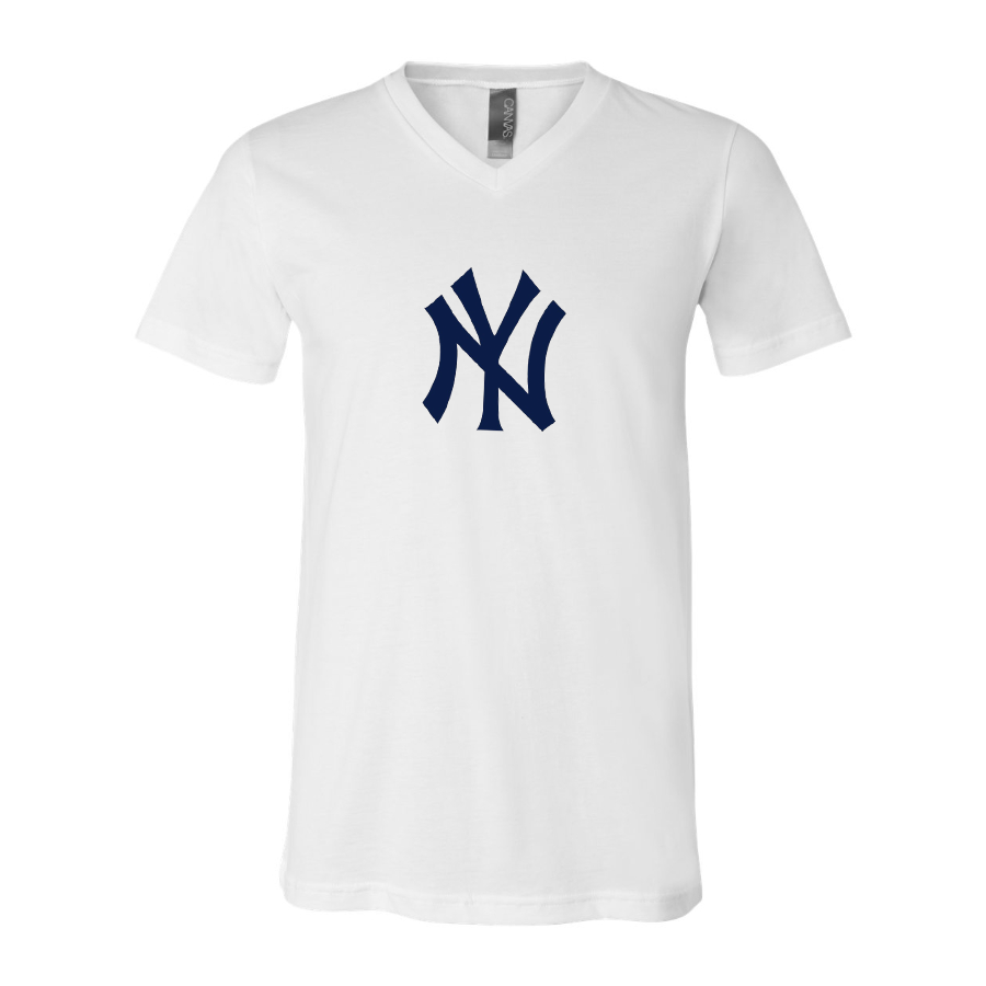 New York NY Yankees BELLA CANVAS Jersey V-Neck Tee