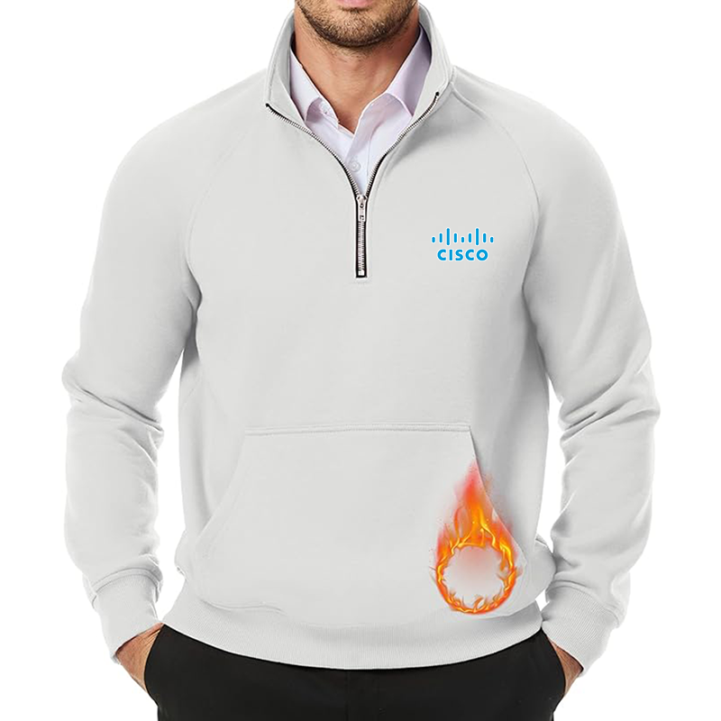 Men's Cisco JMIERR Quarter Zip Pullover Heavy Sweatshirts Warm Fleece Sweatshirt Polo