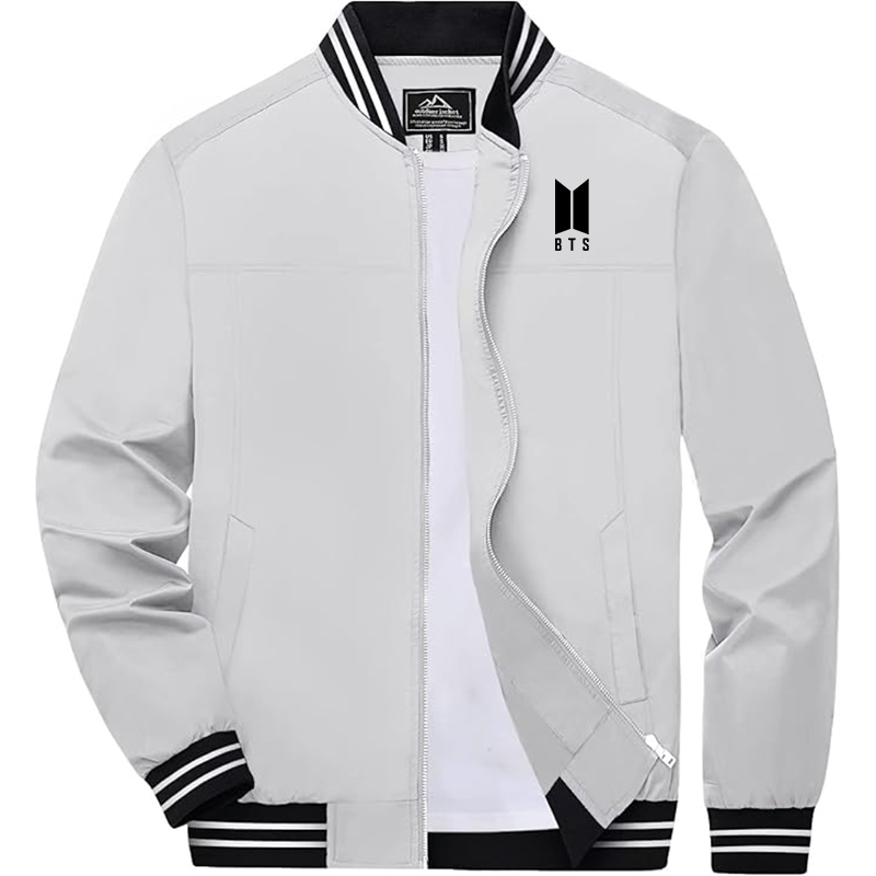 Men's BTS Boladeci Bomber Jackets Lightweight Water Resistant Breathable Spring Fall Full Zip Thin Windbreaker Light Jackets