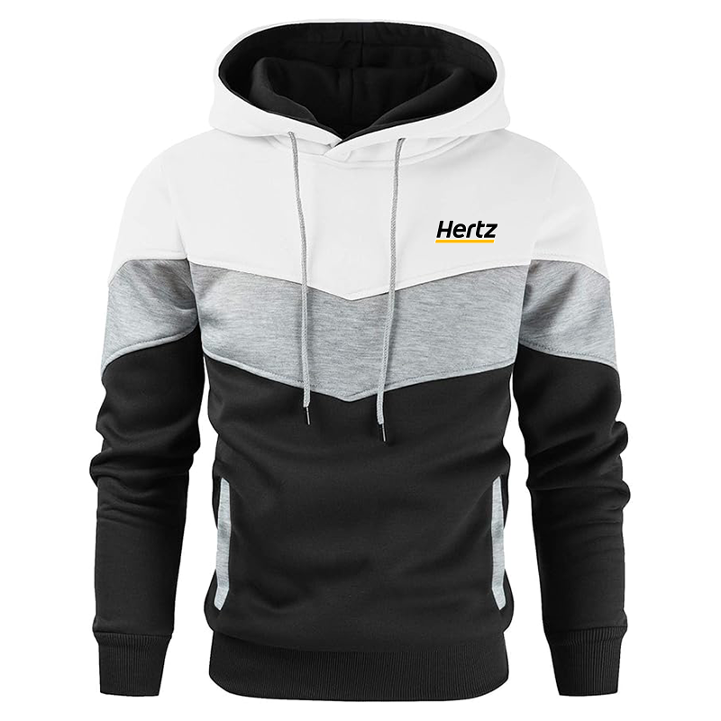 Men's Hertz Gesean Novelty Color Block Pullover Fleece Hoodie Long Sleeve Casual Sweatshirt with Pocket
