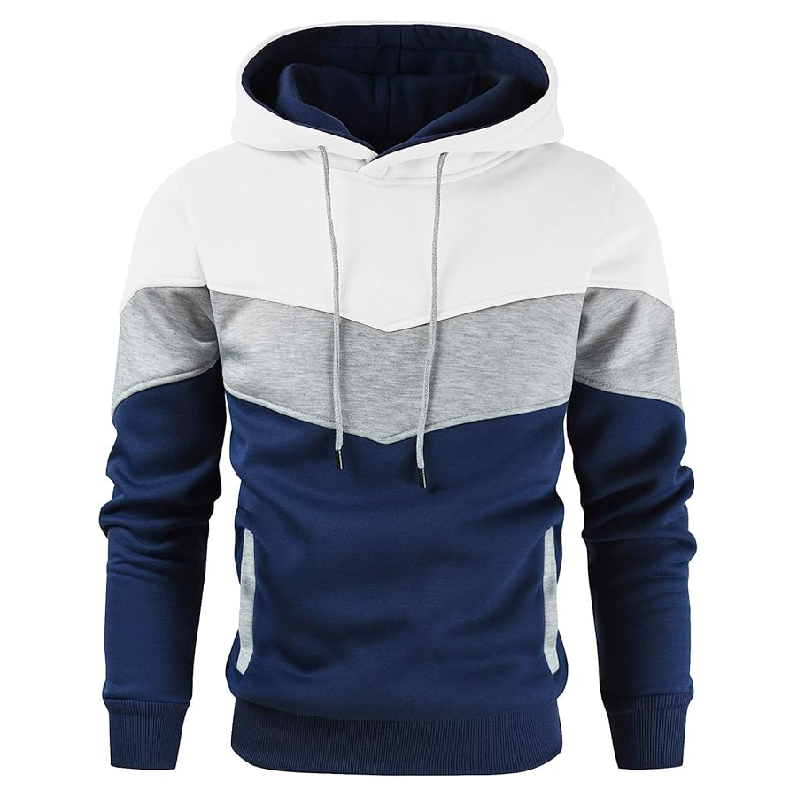 Men's New York NY Yankees Gesean Novelty Color Block Pullover Fleece Hoodie Long Sleeve Casual Sweatshirt with Pocket