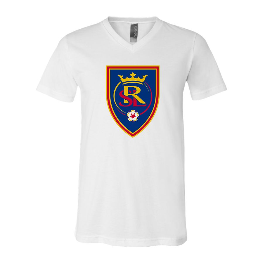 Men's Real Salt Lake Soccer BELLA CANVAS Jersey V-Neck Tee