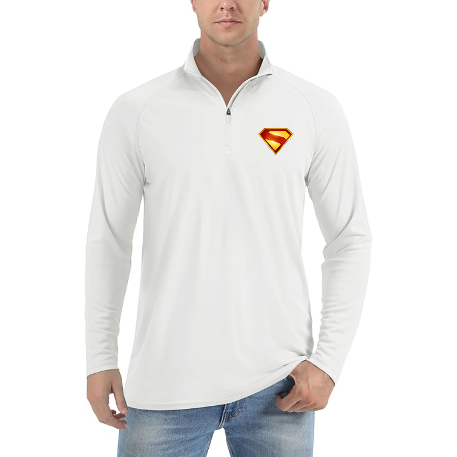 Men's Superman 2025 Lightweight Quarter-Zip Athletic Shirt Long Sleeve Performance Wear