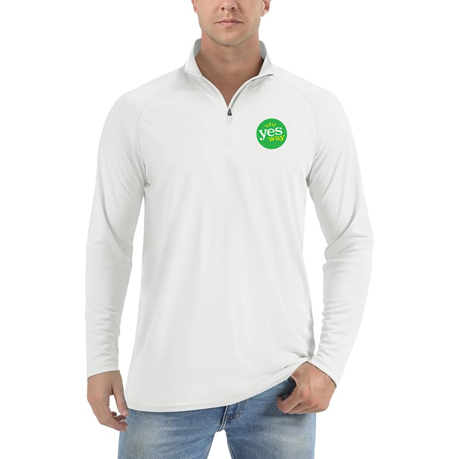 Men's Yes Way Lightweight Quarter-Zip Athletic Shirt Long Sleeve Performance Wear