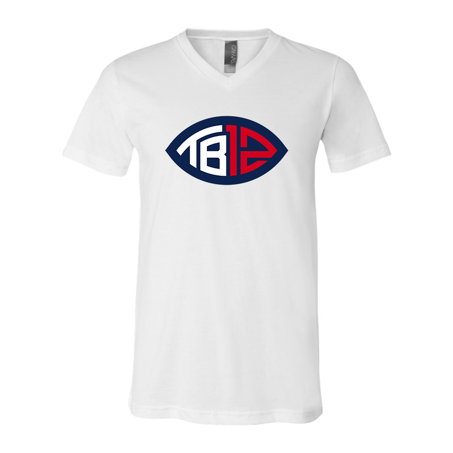 Men's Tom Brady 12 BELLA CANVAS Jersey V-Neck Tee