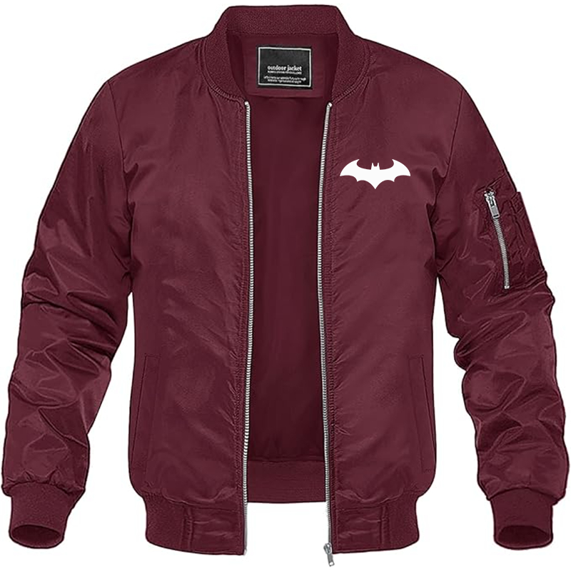 MAGNIVIT Men's Batman Lightweight Bomber Jacket Windbreaker Casual Fall Spring Outdoor Coat