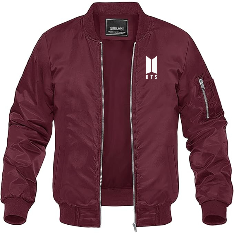 MAGNIVIT Men's BTS Lightweight Bomber Jacket Windbreaker Casual Fall Spring Outdoor Coat