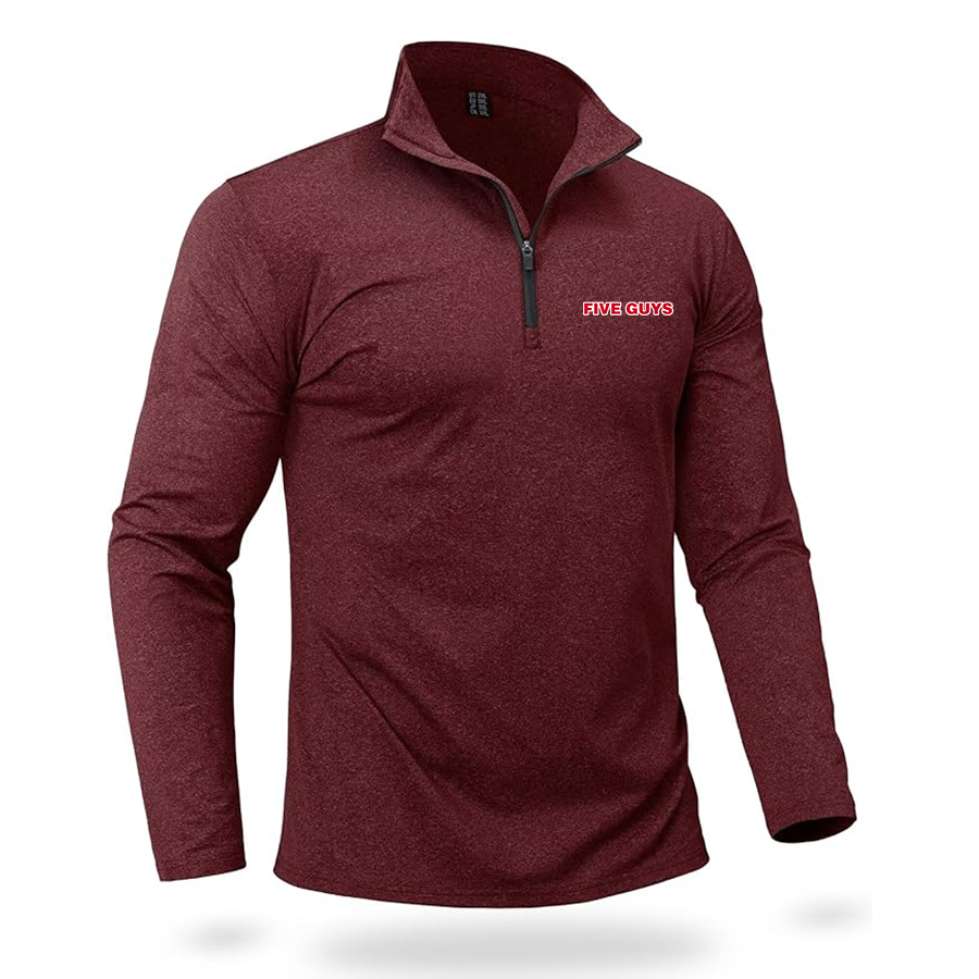 Men's Five Guys Quarter Zip Pullover Premium Fleece Lined Heather Long Sleeve Golf Shirts Midweight 1/4 Half Zip Sweatshirts