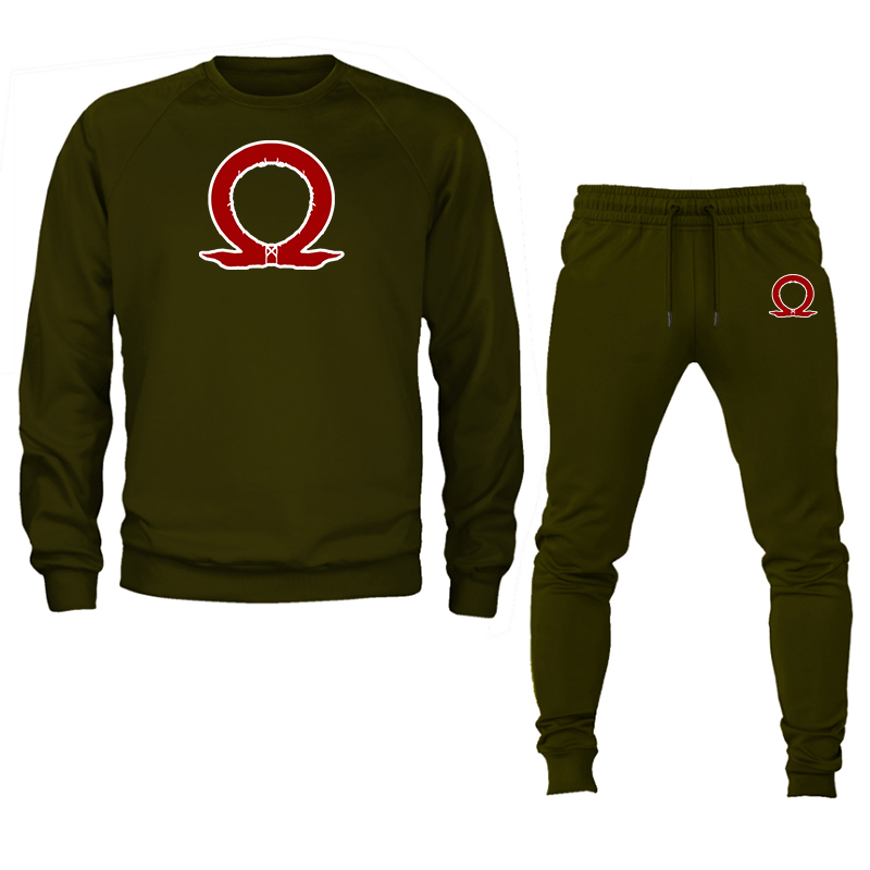 Men's God Of War Crewneck Sweatshirt Joggers Set