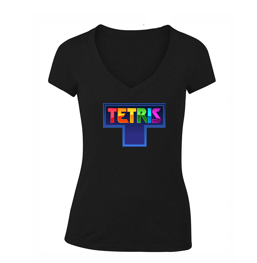Women's Tetris V Neck T-Shirt