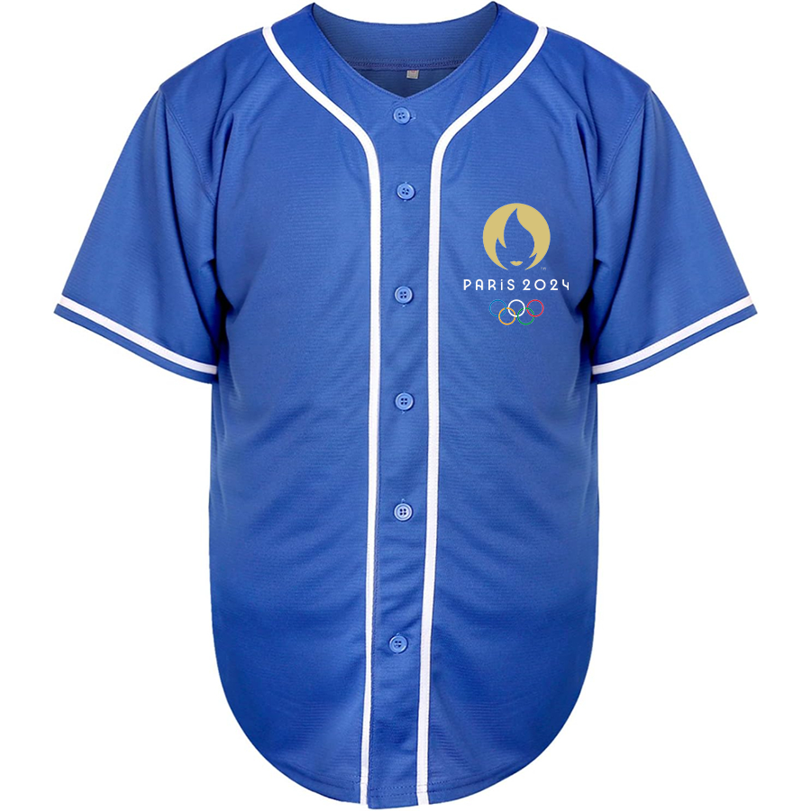 Men's New Olympics 2024 Paris Logo Baseball Jersey
