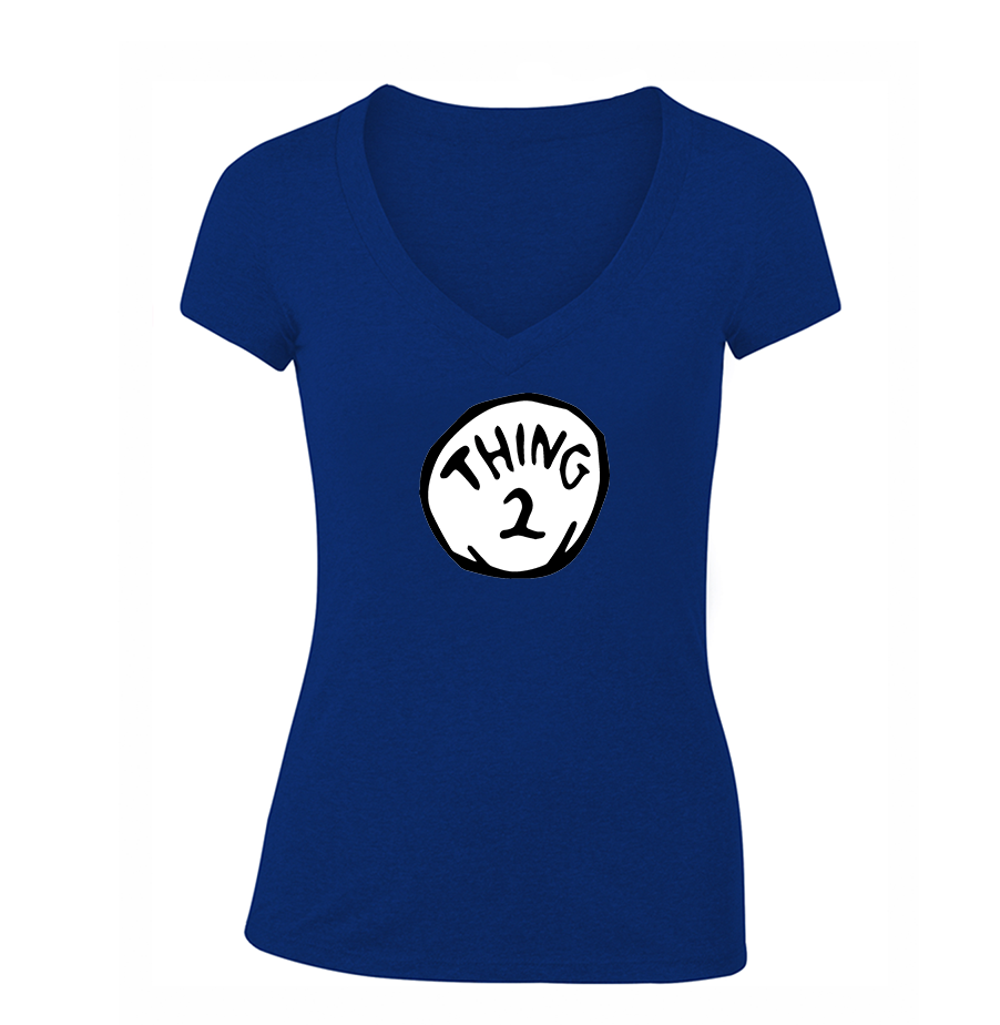 Women's Dr. Suess Thing 2 V Neck T-Shirt
