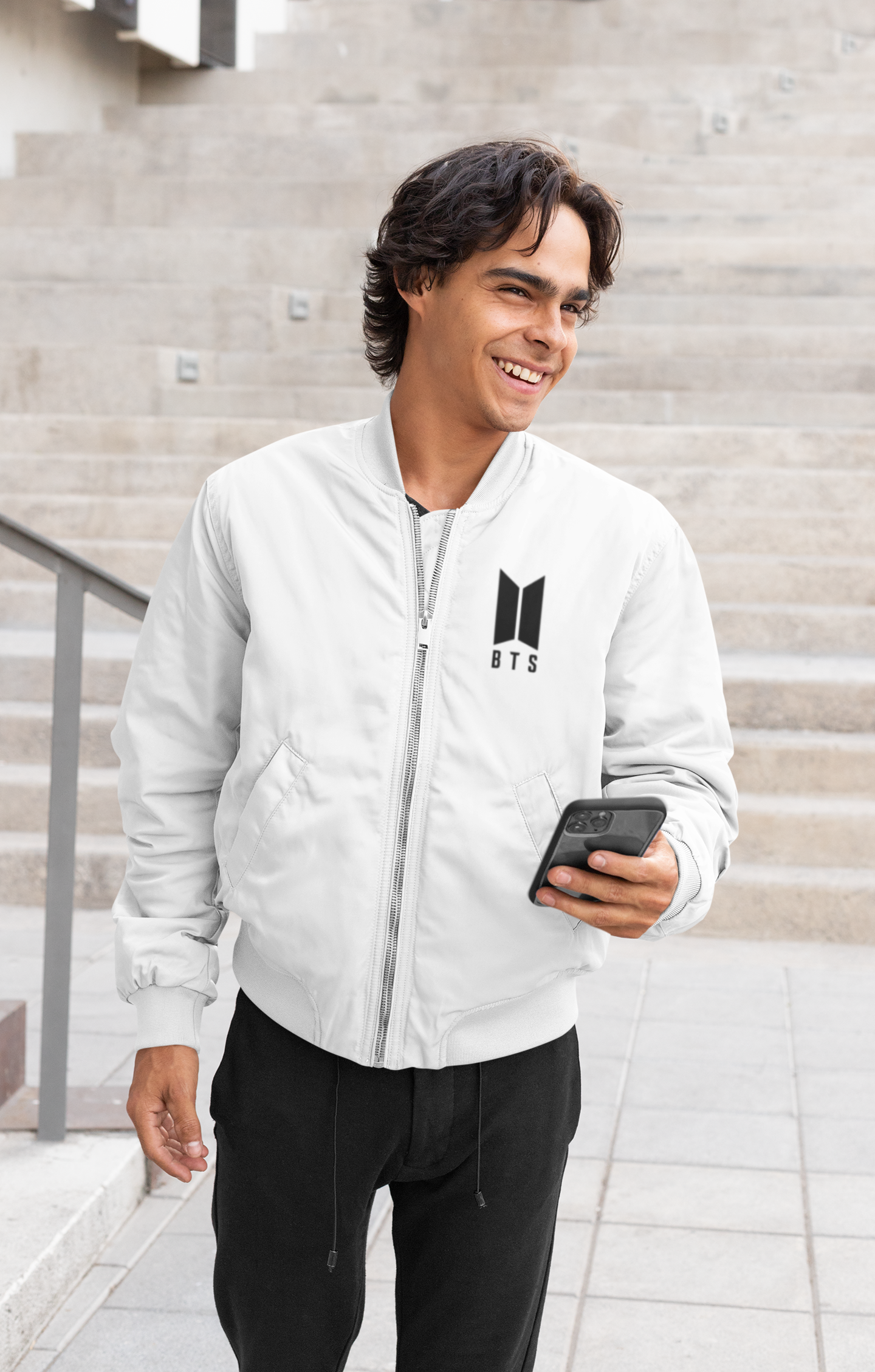 Men's BTS Boladeci Bomber Jackets Lightweight Water Resistant Breathable Spring Fall Full Zip Thin Windbreaker Light Jackets