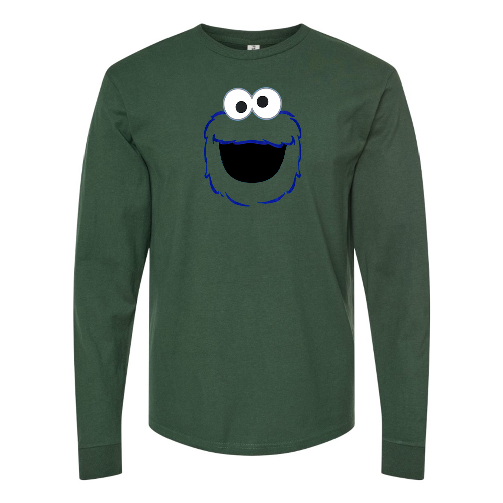 Youth Sesame Street Cookie Monster face Long sleeves T-Shirt