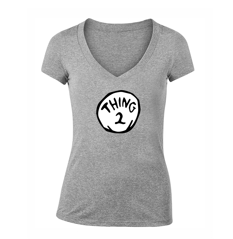 Women's Dr. Suess Thing 2 V Neck T-Shirt