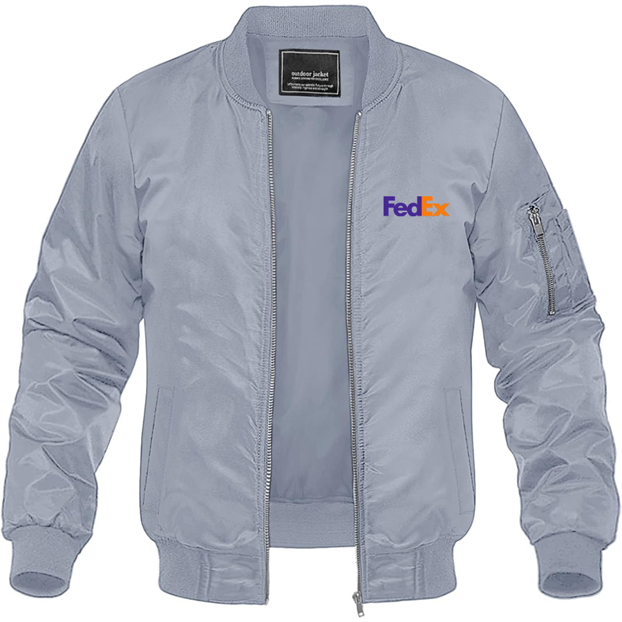 Men's FedEx Lightweight Bomber Jacket Windbreaker Softshell Varsity Jacket Coat