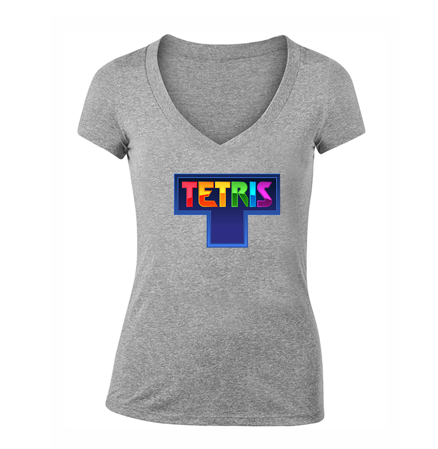 Women's Tetris V Neck T-Shirt