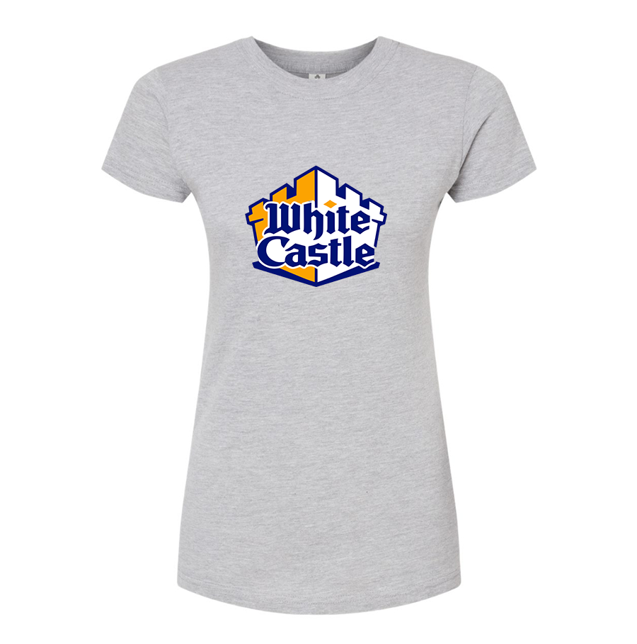 Women's White Castle Round Neck T-Shirt