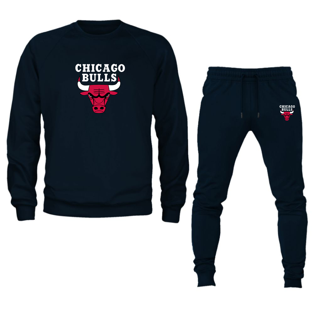 Unisex Chicago Bulls Crewneck Sweatshirt Joggers Suit