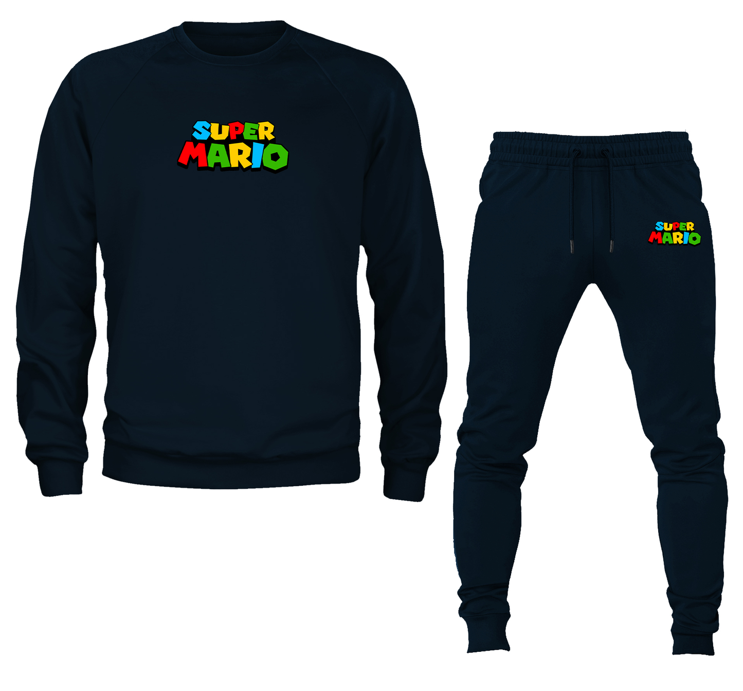 Unisex Super Mario Crewneck Sweatshirt Joggers Suit