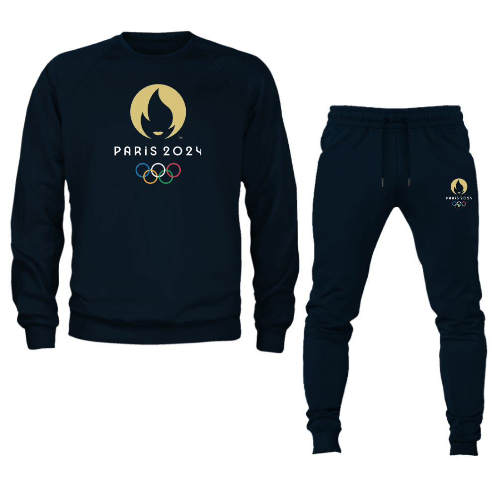 Unisex New Olympics 2024 Paris Logo Crewneck Sweatshirt Joggers Set