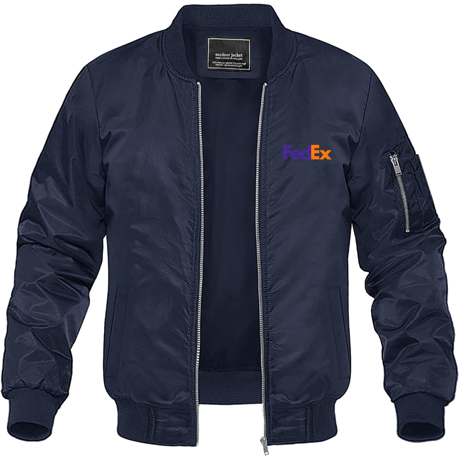 Men's FedEx Lightweight Bomber Jacket Windbreaker Softshell Varsity Jacket Coat