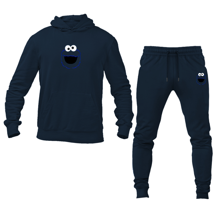 Unisex Sesame Street Cookie Monster face Hoodie and Joggers set