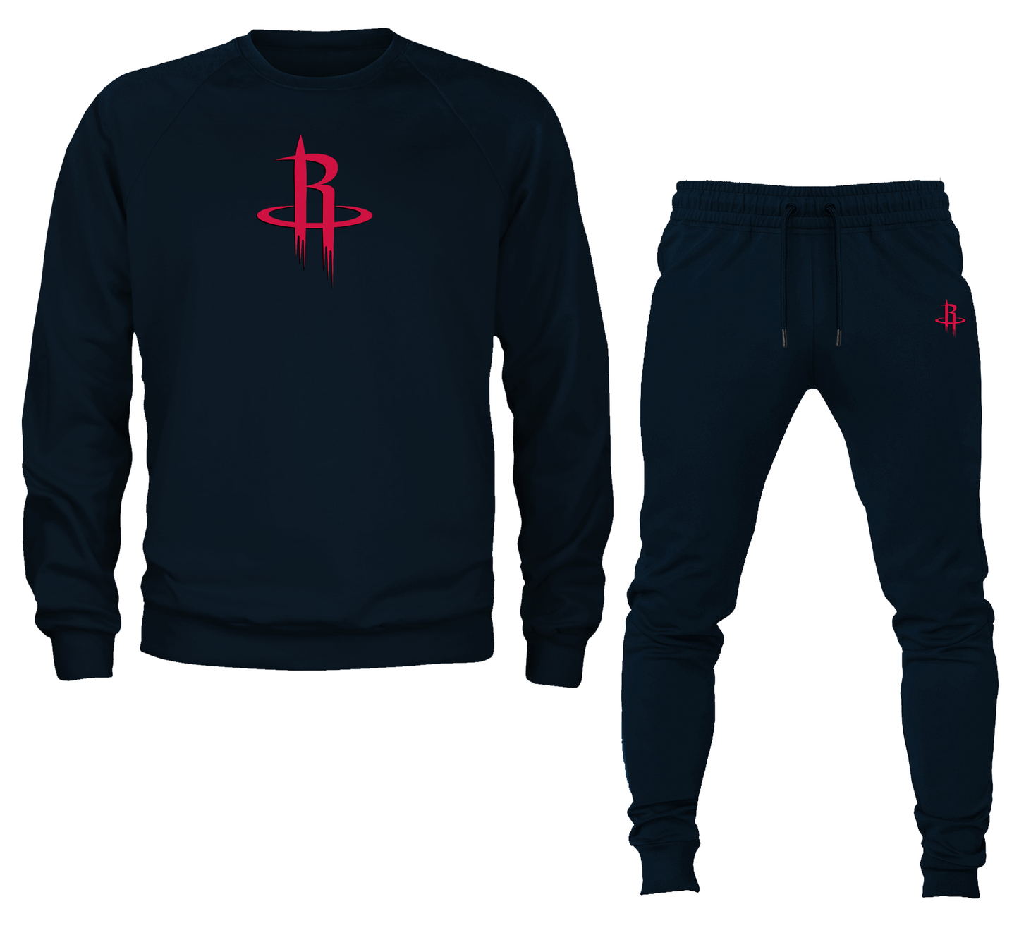Unisex Houston Rockets Crewneck Sweatshirt Joggers Suit