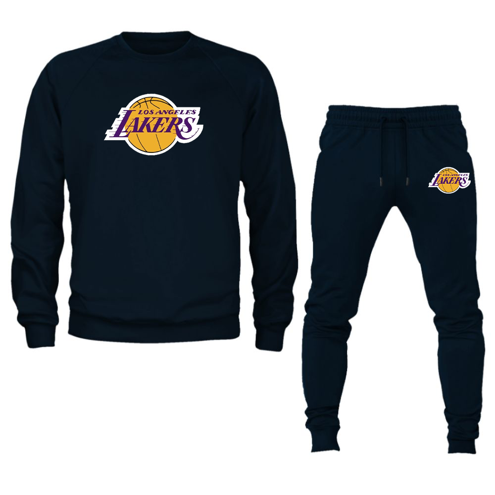 Unisex Los Angeles Lakers Crewneck Sweatshirt Joggers Set