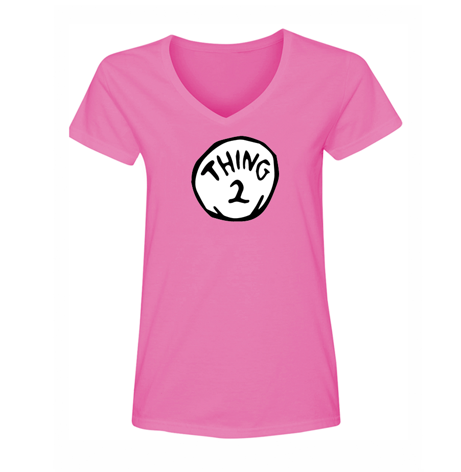 Women's Dr. Suess Thing 2 V Neck T-Shirt