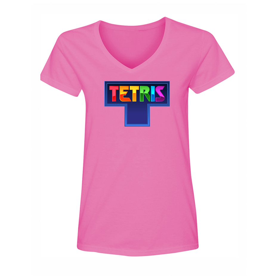 Women's Tetris V Neck T-Shirt