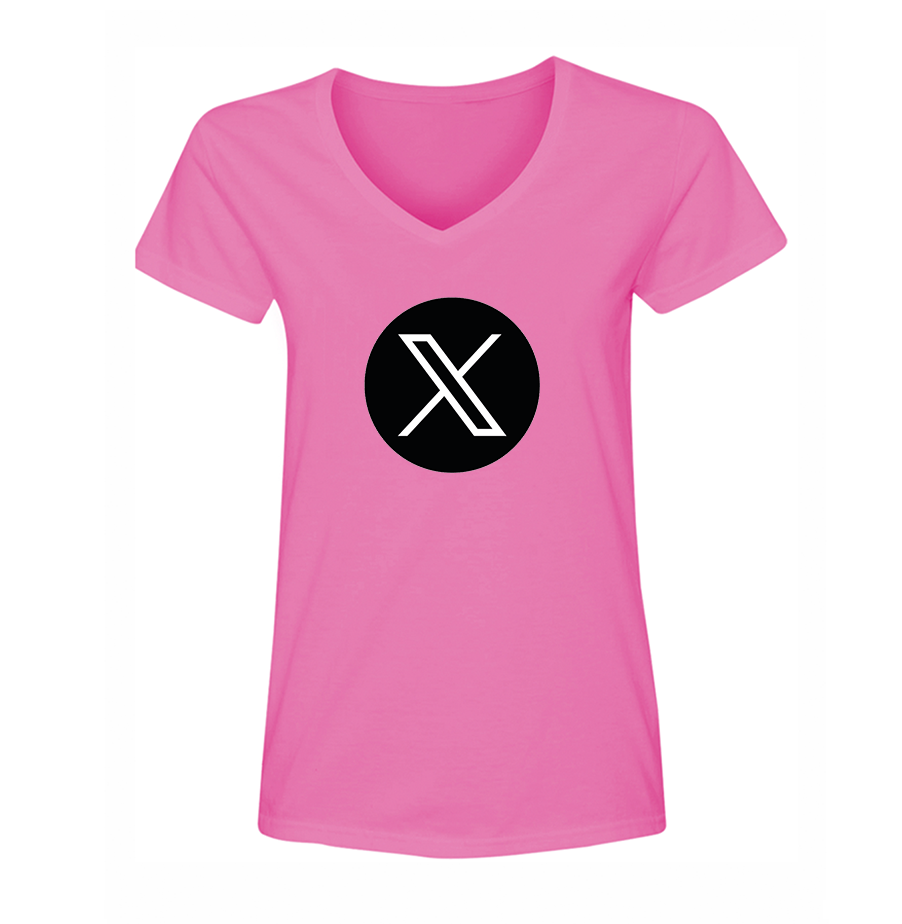 Women's Twitter X V-Neck T-Shirt