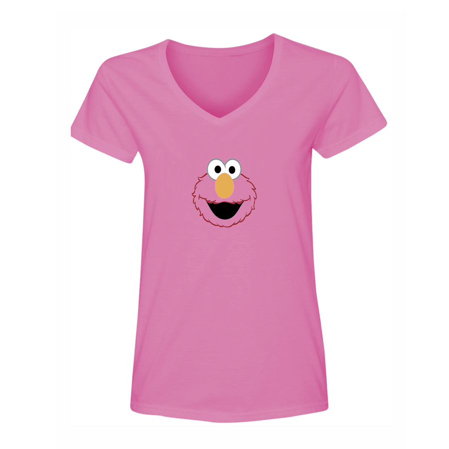 Women's Sesame Street Elmo Face V Neck T-Shirt