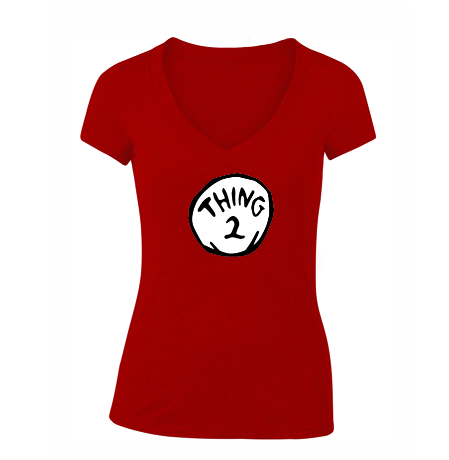 Women's Dr. Suess Thing 2 V Neck T-Shirt