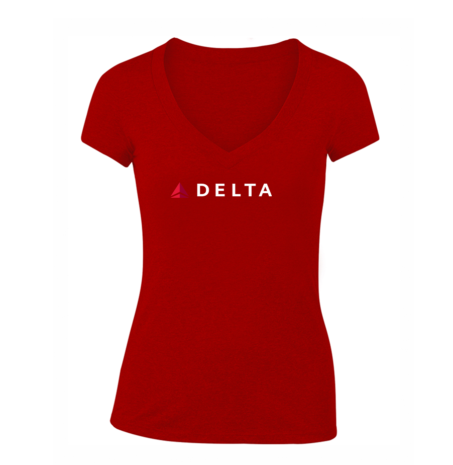 Women's Delta Airlines V Neck T-Shirt