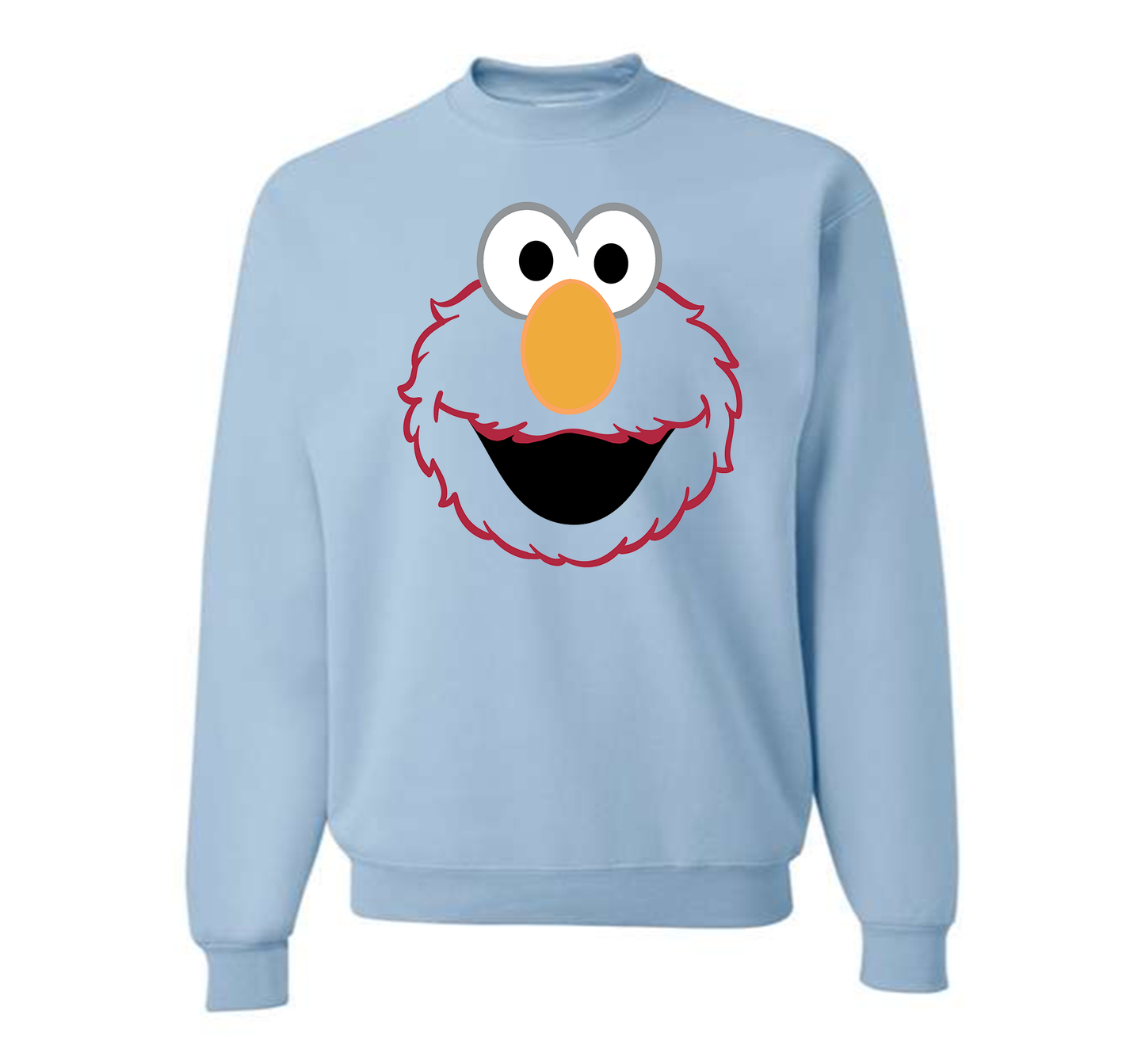 Men's Sesame Street Elmo Face Crewneck Sweatshirt