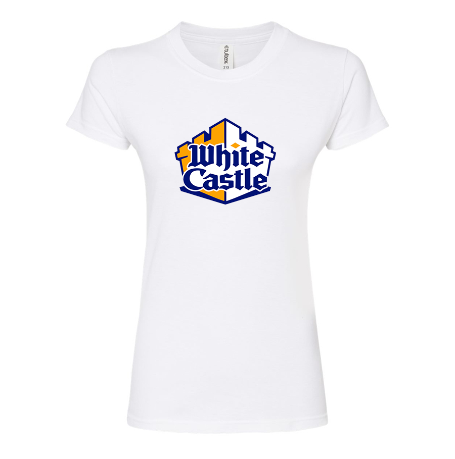 Women's White Castle Round Neck T-Shirt