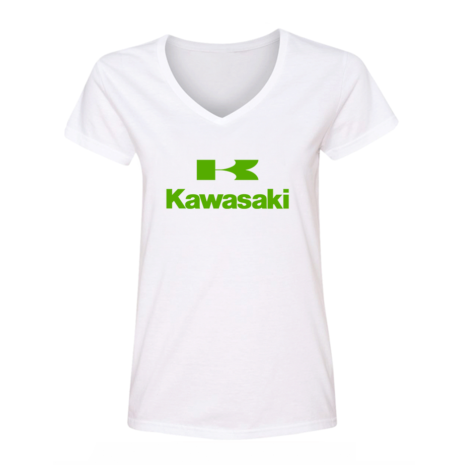 Women's Kawasaki Bike Motorcycle V-Neck T-Shirt