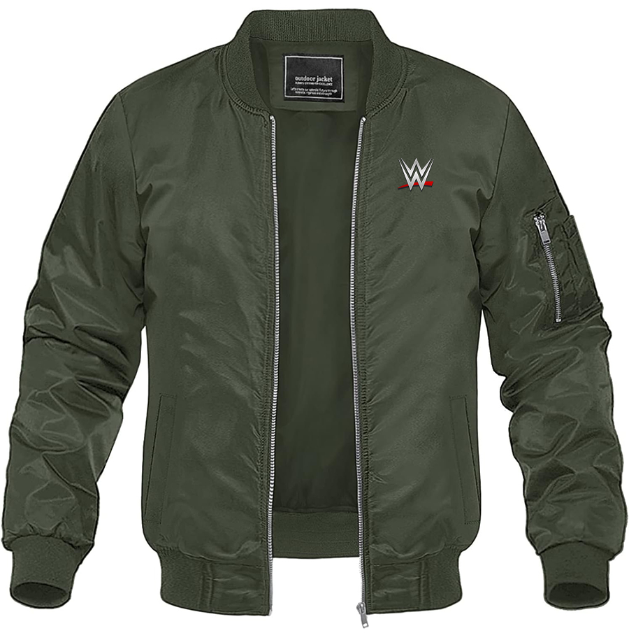 Men's WWE Wrestling Lightweight Bomber Jacket Windbreaker Softshell Varsity Jacket