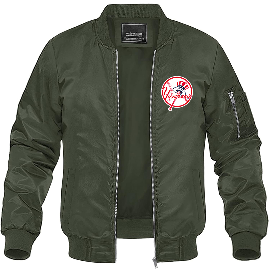 Men's Yankees NY Lightweight Bomber Jacket Windbreaker Softshell Varsity Jacket