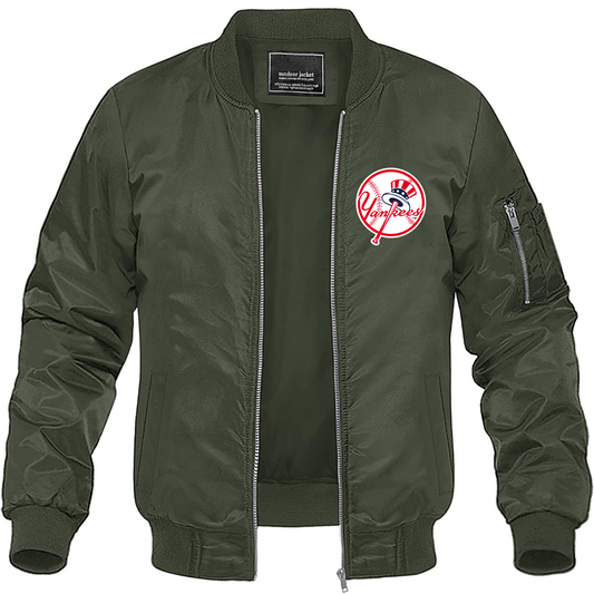Men's Yankees NY Lightweight Bomber Jacket Windbreaker Softshell Varsity Jacket
