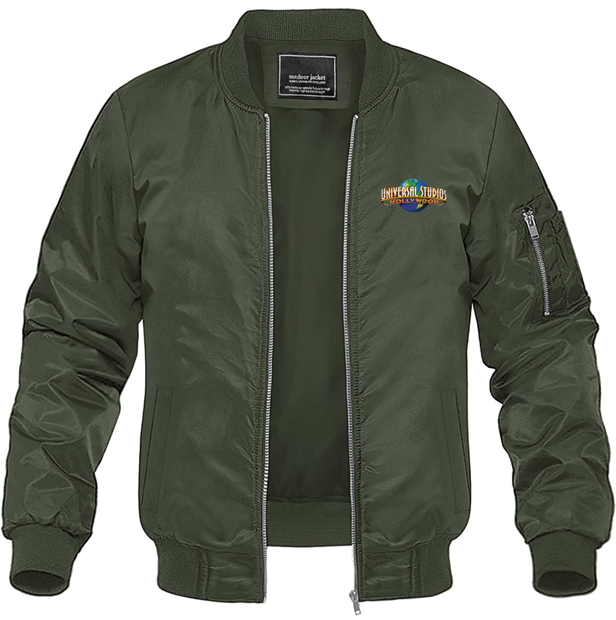 Men's Universal Studio Hollywood Lightweight Bomber Jacket Windbreaker Softshell Varsity Jacket