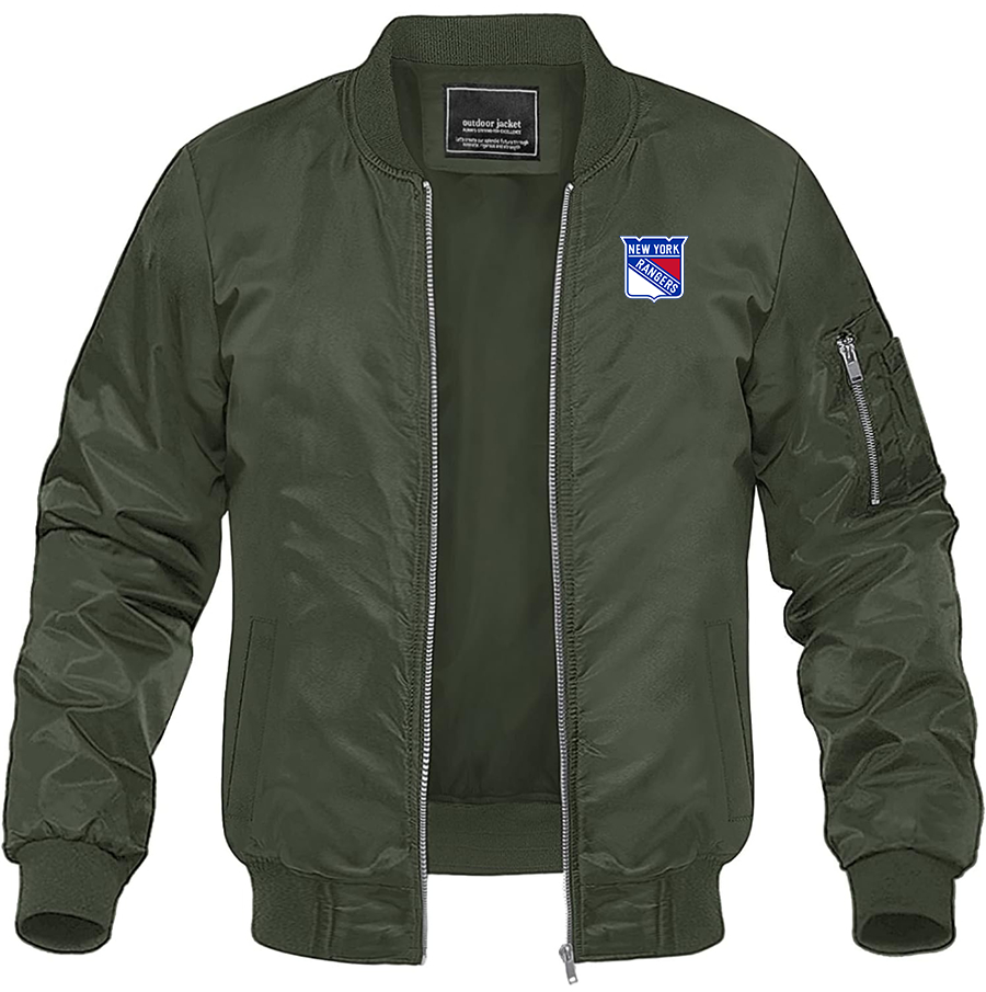 Men's NHL - New York Rangers Lightweight Bomber Jacket Windbreaker Softshell Varsity Jacket